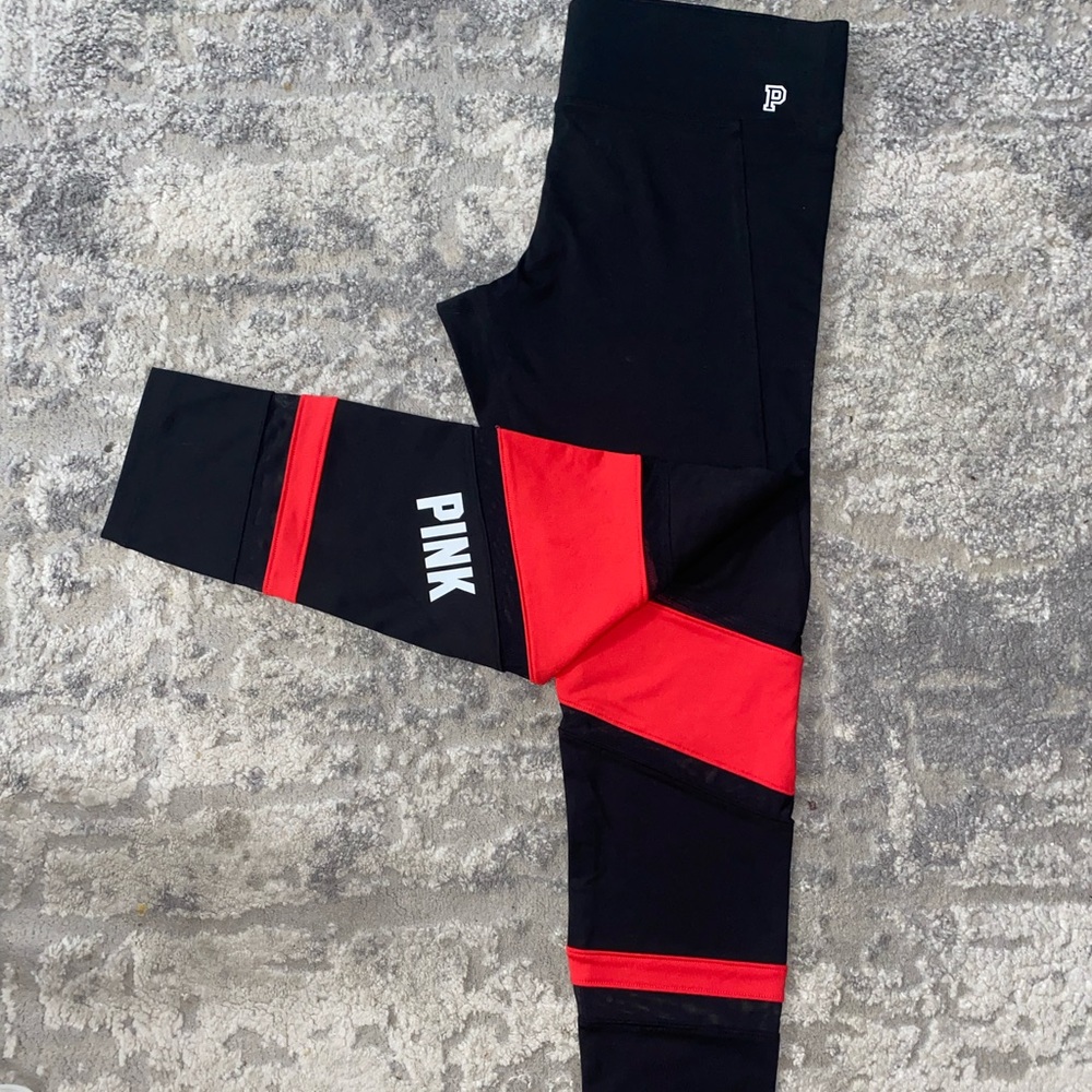 Victoria’s Secret PINK black and red leggings